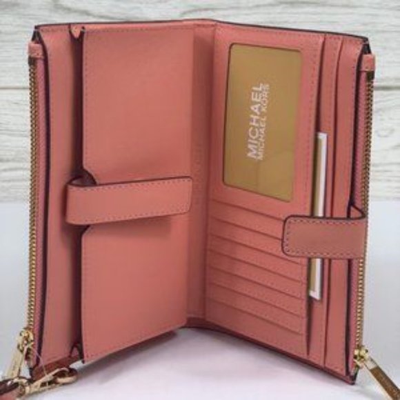 ❤️Michael Kors DoubleZip Wallet Wristlet Peach - Picture 4 of 7